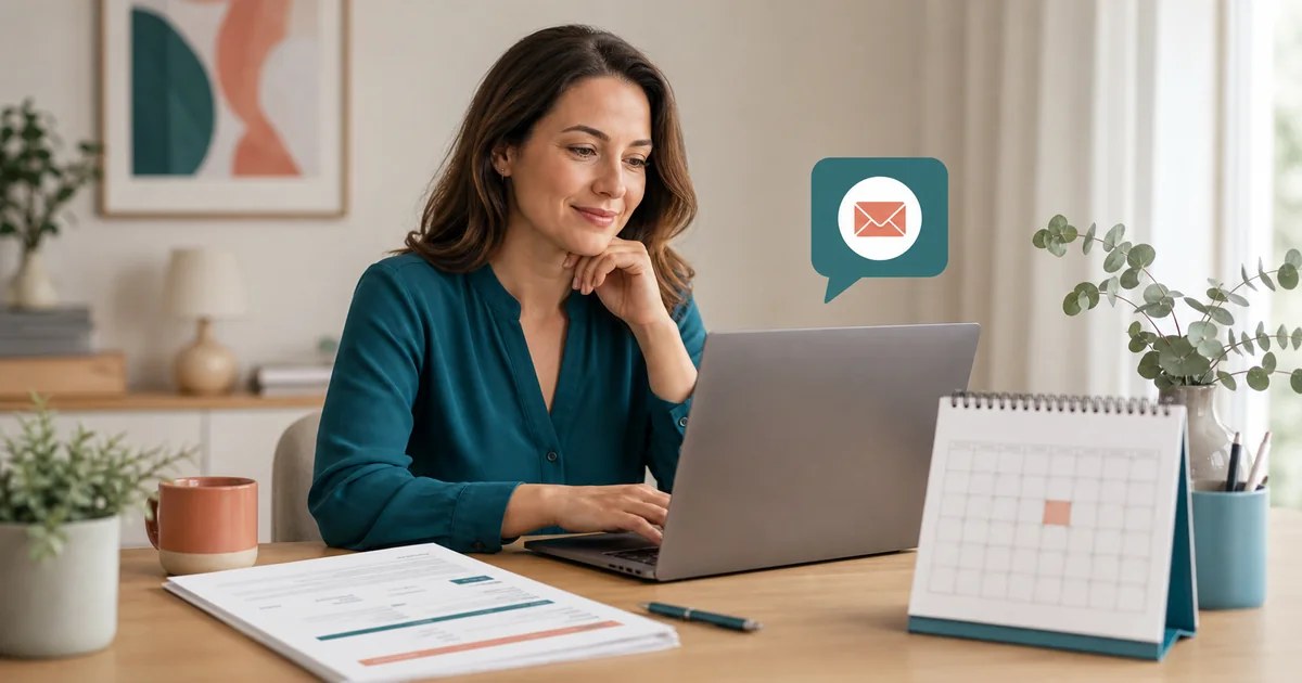 A respectful payment reminder beside a calendar and an overdue invoice