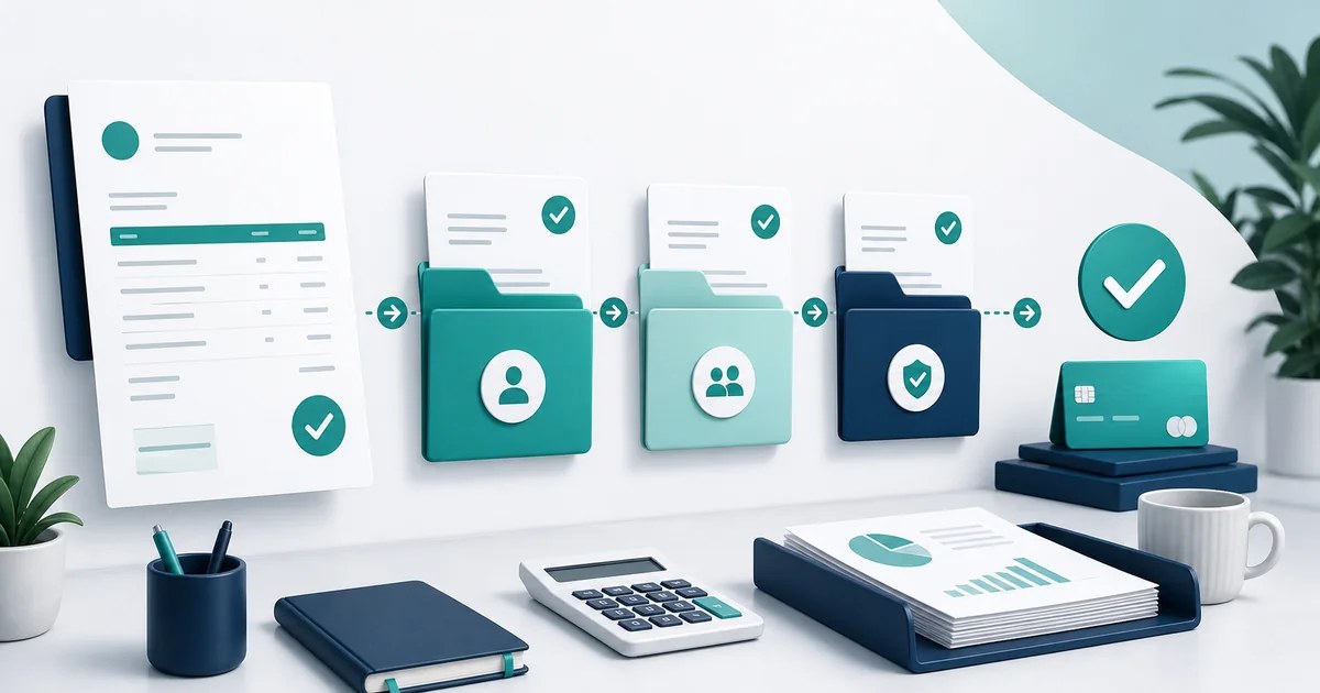 A clean readable invoice moving smoothly through an approval workflow toward payment