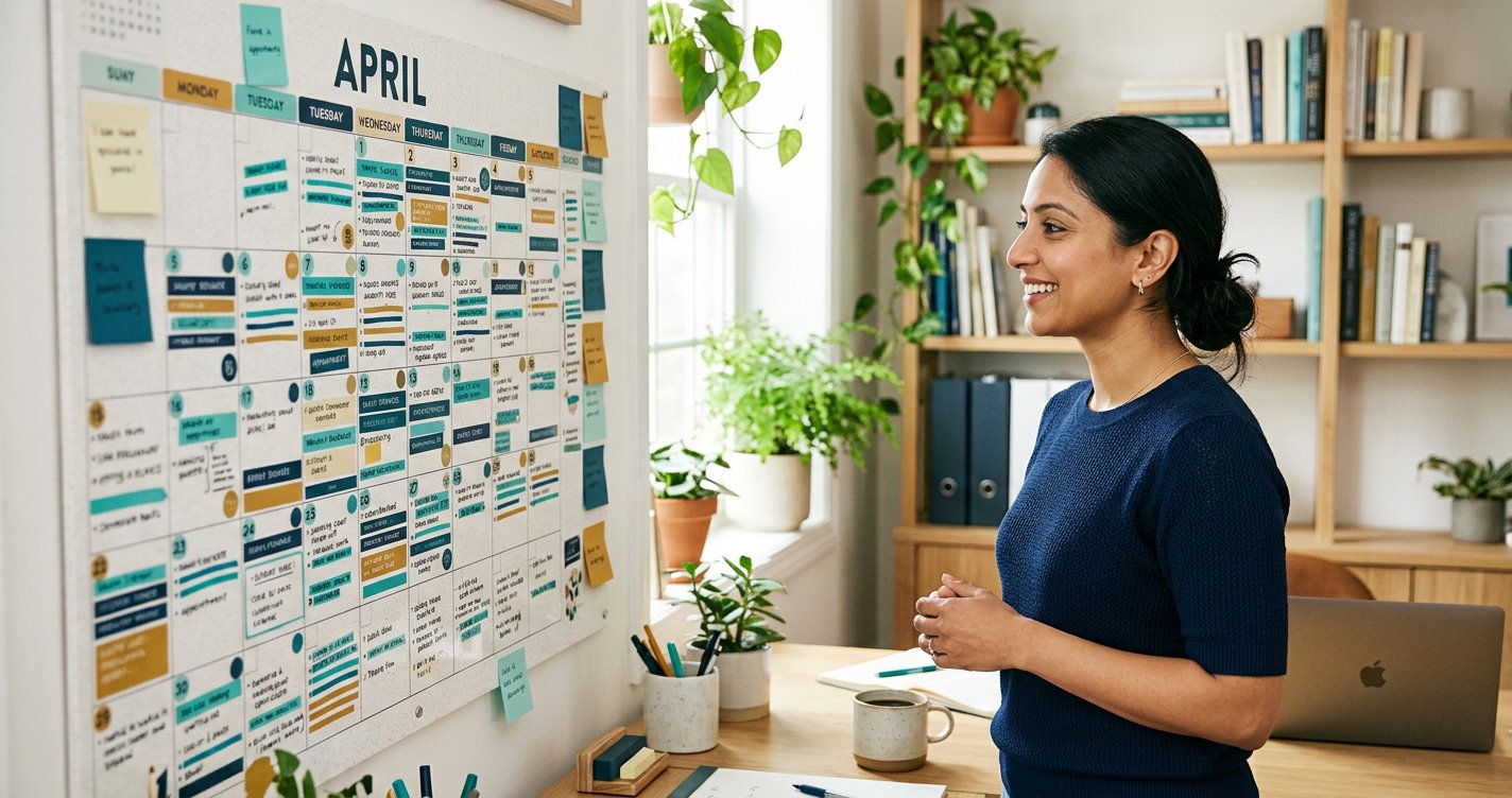 A fully booked calendar page next to a price list with a higher number circled
